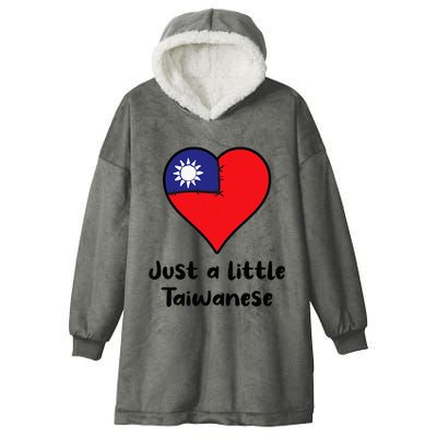 Just A Little Taiwanese Taiwan Flag Heart Hooded Wearable Blanket