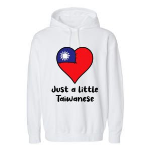 Just A Little Taiwanese Taiwan Flag Heart Garment-Dyed Fleece Hoodie