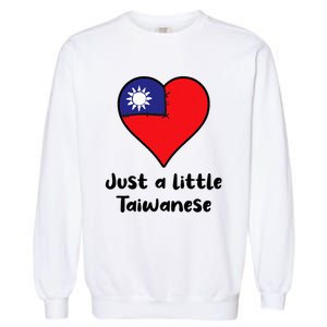 Just A Little Taiwanese Taiwan Flag Heart Garment-Dyed Sweatshirt