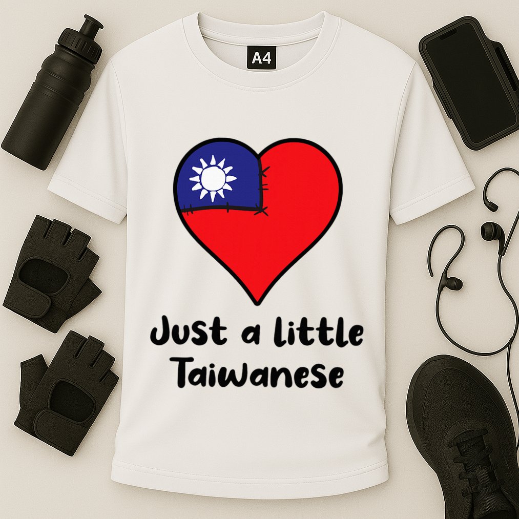 Just A Little Taiwanese Taiwan Flag Heart Cooling Performance Crew T-Shirt