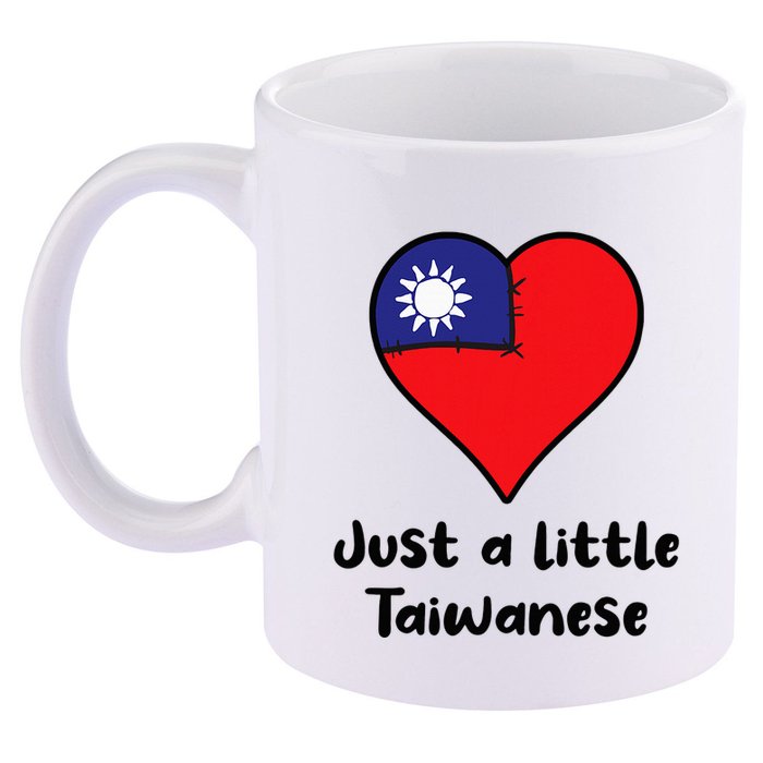 Just A Little Taiwanese Taiwan Flag Heart 11oz C Handle Ceramic Mug