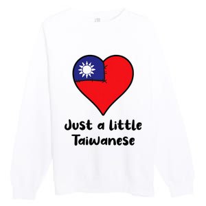 Just A Little Taiwanese Taiwan Flag Heart Premium Crewneck Sweatshirt