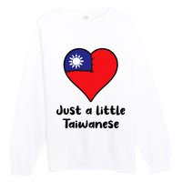 Just A Little Taiwanese Taiwan Flag Heart Premium Crewneck Sweatshirt