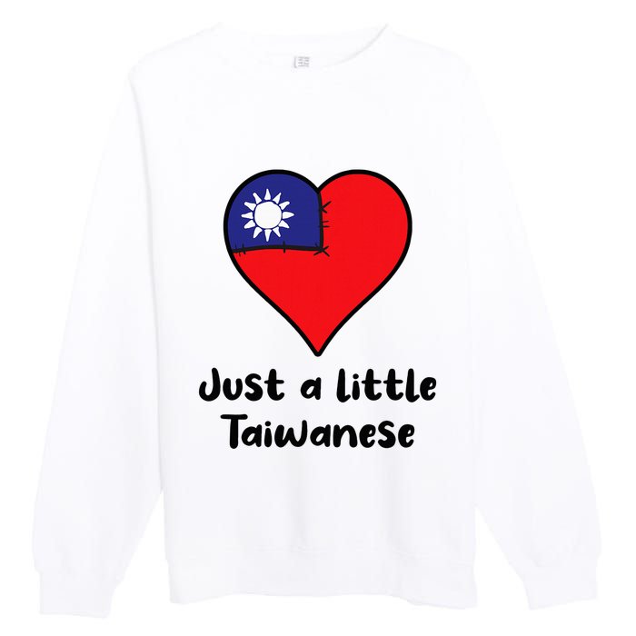 Just A Little Taiwanese Taiwan Flag Heart Premium Crewneck Sweatshirt