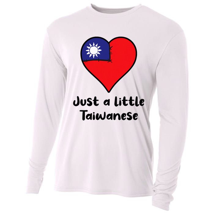 Just A Little Taiwanese Taiwan Flag Heart Cooling Performance Long Sleeve Crew