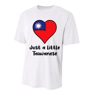 Just A Little Taiwanese Taiwan Flag Heart Performance Sprint T-Shirt