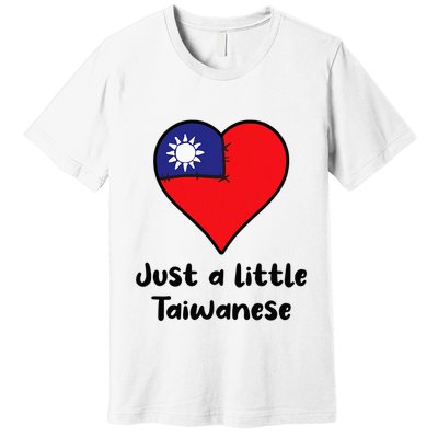 Just A Little Taiwanese Taiwan Flag Heart Premium T-Shirt