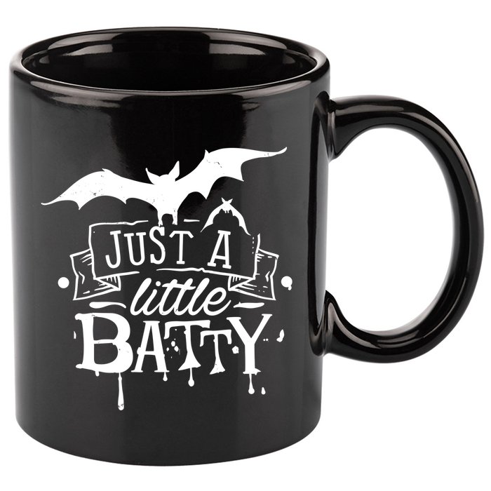 Just A Little Batty Funny Halloween 11oz C Handle Ceramic Mug