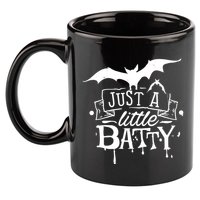 Just A Little Batty Funny Halloween 11oz C Handle Ceramic Mug