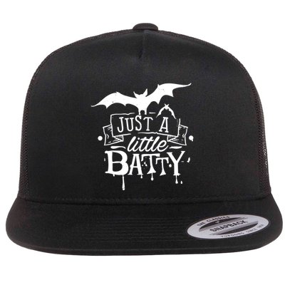 Just A Little Batty Funny Halloween Flatbill Hat