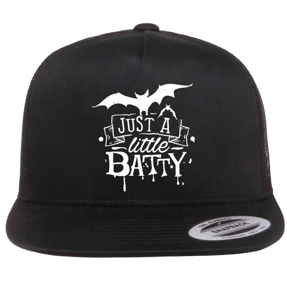 Just A Little Batty Funny Halloween Flat Bill Trucker Hat