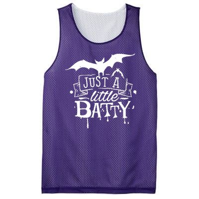 Just A Little Batty Funny Halloween Mesh Reversible Basketball Jersey Tank