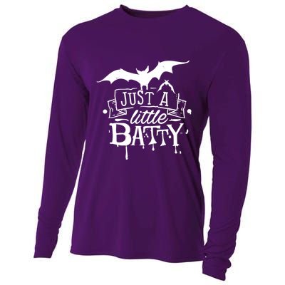 Just A Little Batty Funny Halloween Cooling Performance Long Sleeve Crew