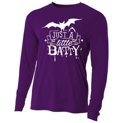 Just A Little Batty Funny Halloween Cooling Performance Long Sleeve Crew