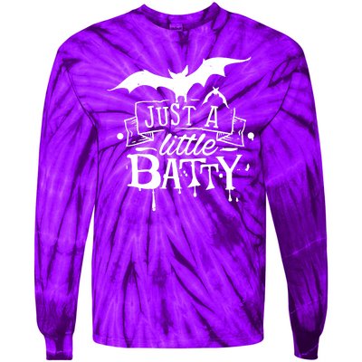 Just A Little Batty Funny Halloween Tie-Dye Long Sleeve Shirt