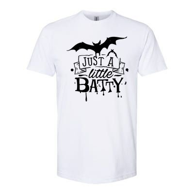 Just A Little Batty Funny Halloween Softstyle CVC T-Shirt