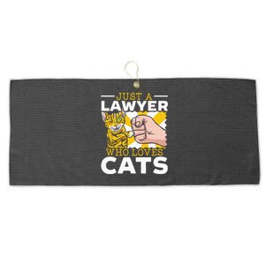 Just A Lawyer Who Loves Cats Attorney Lawyer Large Microfiber Waffle Golf Towel