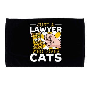 Just A Lawyer Who Loves Cats Attorney Lawyer Microfiber Hand Towel