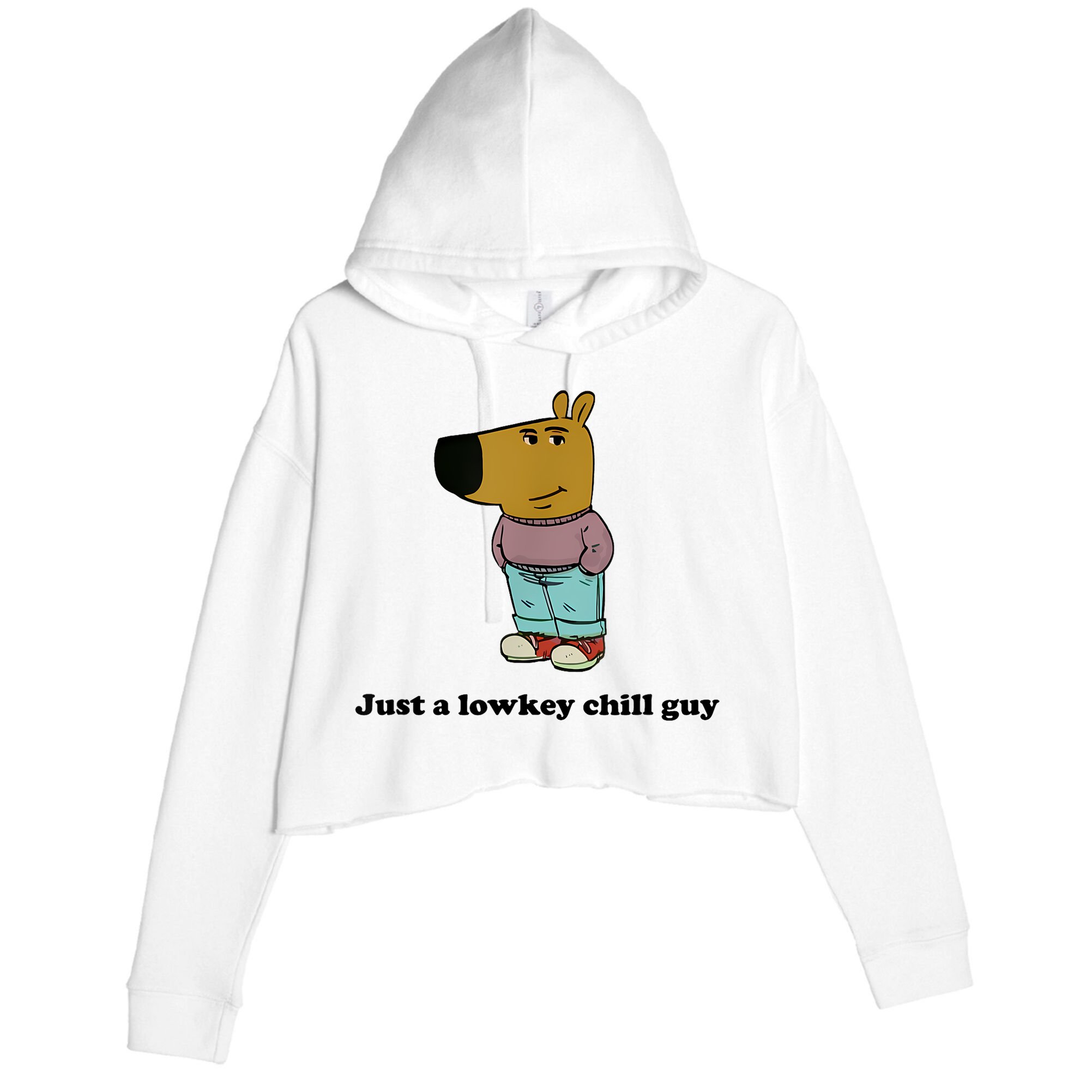 Just A Lowkey Chill Guy Crop Fleece Hoodie