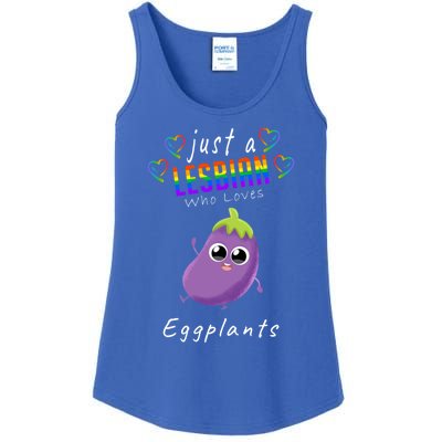 Just A Lesbian Who Loves Eggplants Pride Lgbt Lesbian Gift Ladies Essential Tank