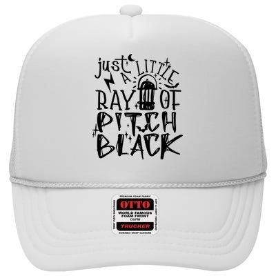 Just A Little Ray Of Pitch Black High Crown Mesh Back Trucker Hat