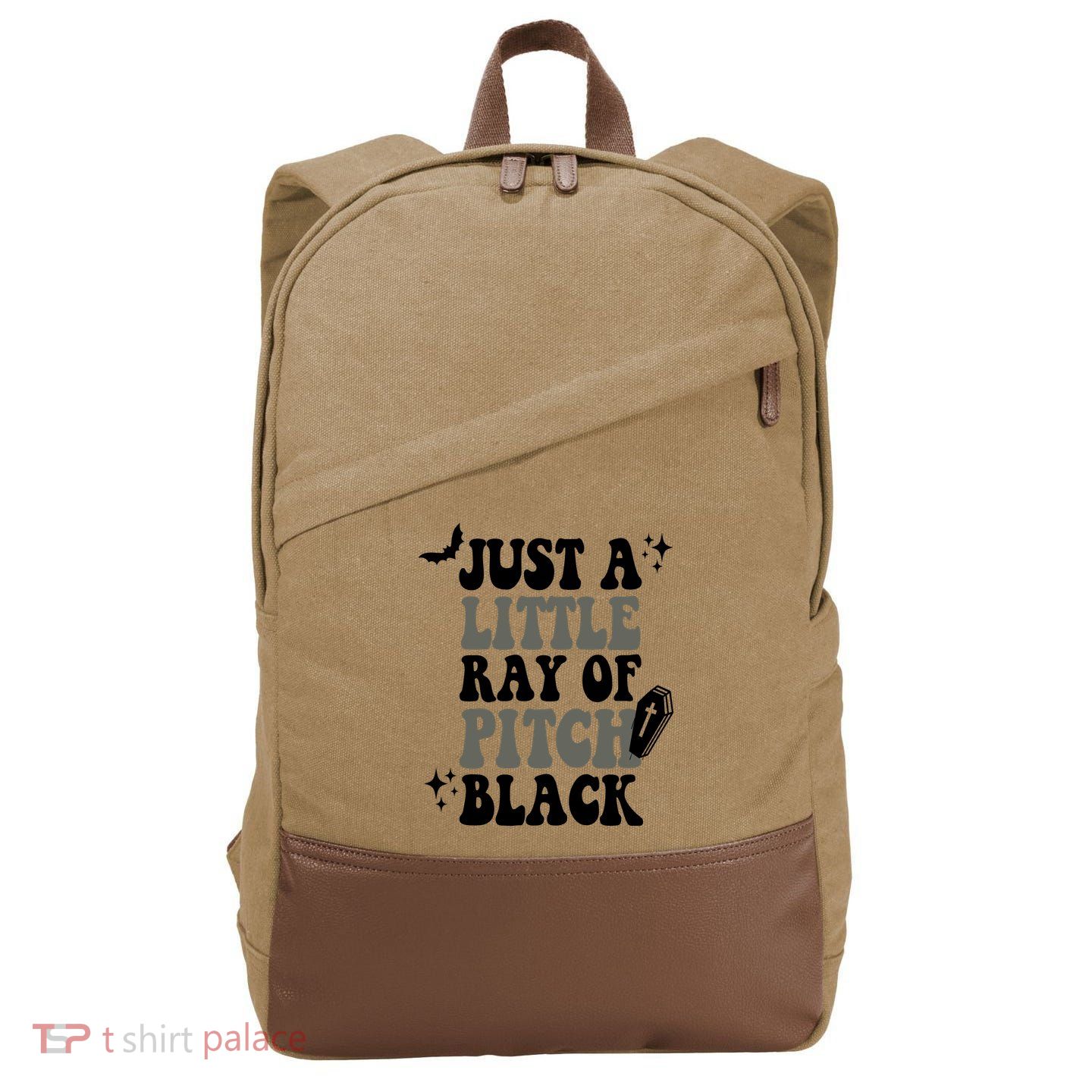 Just A Little Ray Of Pitch Black Halloween Cotton Canvas Backpack