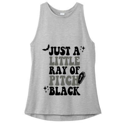 Just A Little Ray Of Pitch Black Halloween Ladies PosiCharge Tri-Blend Wicking Tank