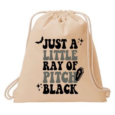 Just A Little Ray Of Pitch Black Halloween Drawstring Bag