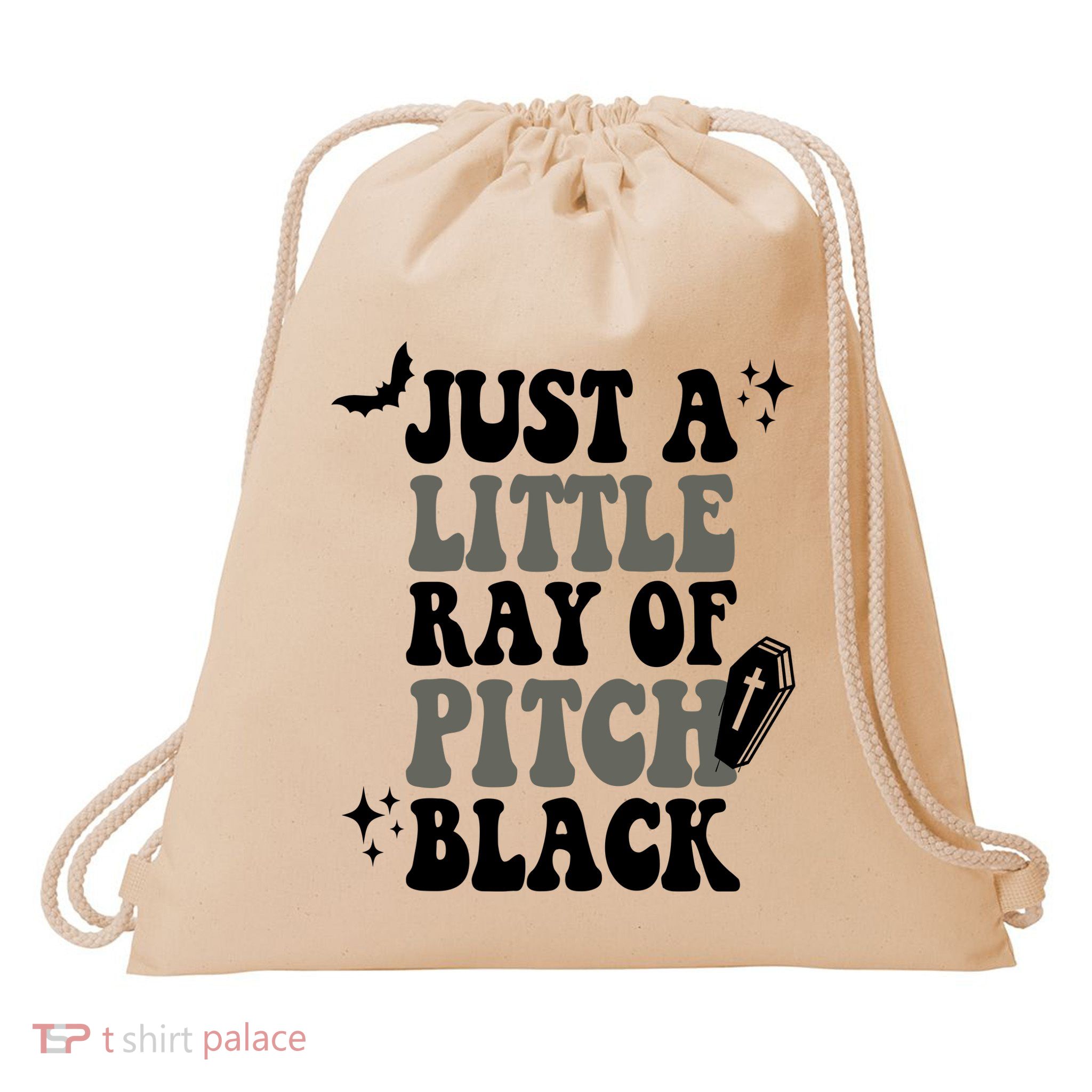Just A Little Ray Of Pitch Black Halloween Drawstring Bag