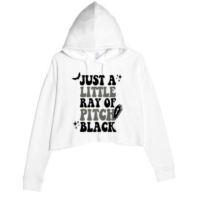 Just A Little Ray Of Pitch Black Halloween Crop Fleece Hoodie