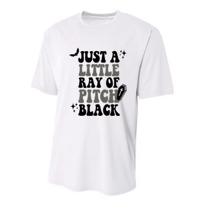 Just A Little Ray Of Pitch Black Halloween Youth Performance Sprint T-Shirt