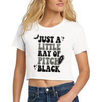 Just A Little Ray Of Pitch Black Halloween Women's Crop Top Tee