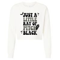 Just A Little Ray Of Pitch Black Halloween Cropped Pullover Crew