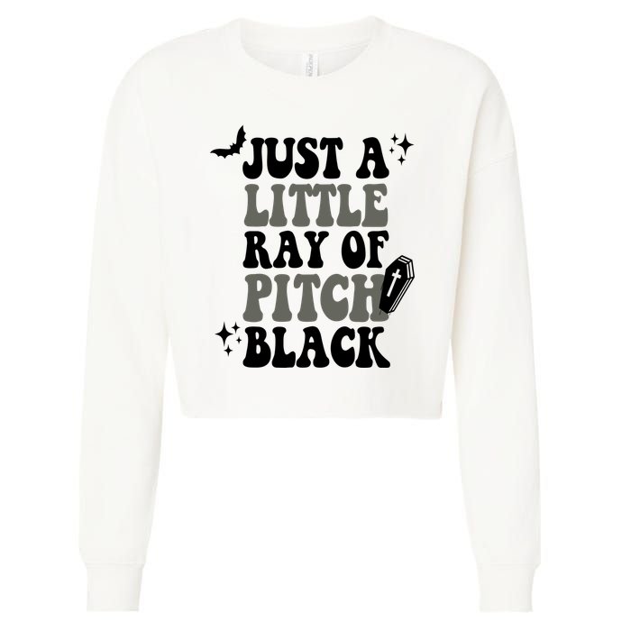 Just A Little Ray Of Pitch Black Halloween Cropped Pullover Crew