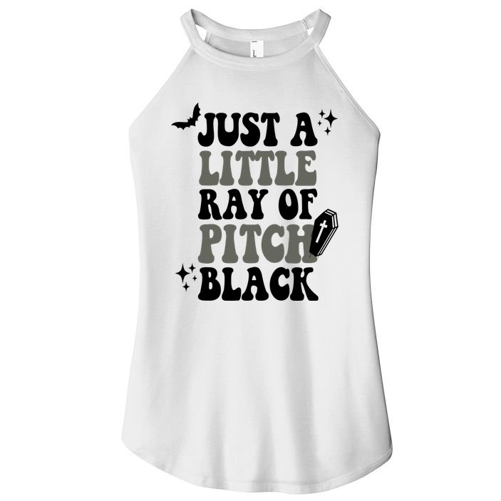 Just A Little Ray Of Pitch Black Halloween Women's Perfect Tri Rocker Tank