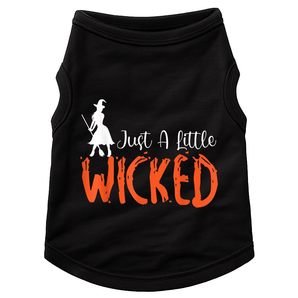 Just A Little Wicked Halloween Witch Trick Or Treat Doggie Tank