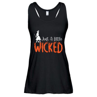 Just A Little Wicked Halloween Witch Trick Or Treat Ladies Essential Flowy Tank