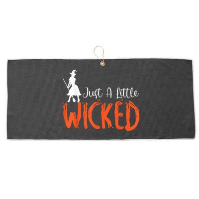 Just A Little Wicked Halloween Witch Trick Or Treat Large Microfiber Waffle Golf Towel