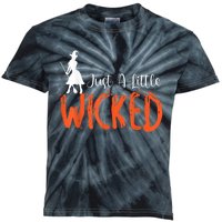 Just A Little Wicked Halloween Witch Trick Or Treat Kids Tie-Dye T-Shirt