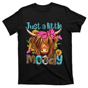 Just A Little Moody Cute Highland Cows Lover Easter Day T-Shirt