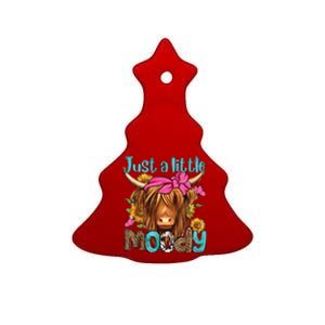 Just A Little Moody Cute Highland Cows Lover Easter Day Ceramic Tree Ornament