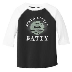 Just A Little Batty Funny Halloween Saying Moon Silhouette Toddler Fine Jersey T-Shirt