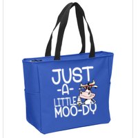 Just A Little Moody Zip Tote Bag