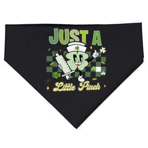 Just A Little Pinch Retro Nurse Nursing Saint Patrick's Day Shamrocks USA-Made Doggie Bandana