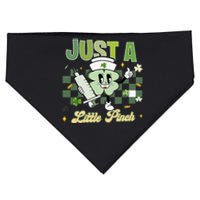 Just A Little Pinch Retro Nurse Nursing Saint Patrick's Day Shamrocks USA-Made Doggie Bandana