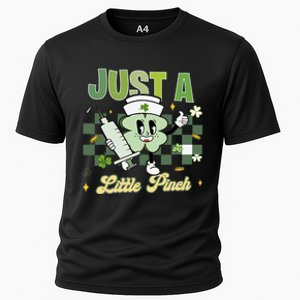 Just A Little Pinch Retro Nurse Nursing Saint Patrick's Day Shamrocks Cooling Performance Crew T-Shirt