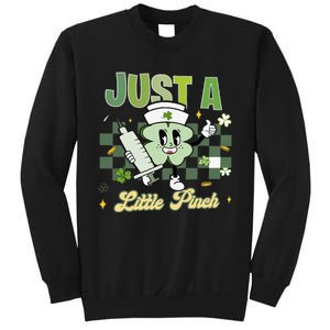 Just A Little Pinch Retro Nurse Nursing Saint Patrick's Day Shamrocks Sweatshirt