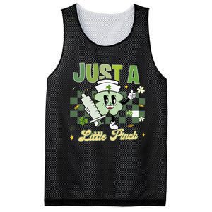 Just A Little Pinch Retro Nurse Nursing Saint Patrick's Day Shamrocks Mesh Reversible Basketball Jersey Tank