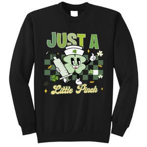 Just A Little Pinch Retro Nurse Nursing Saint Patrick's Day Shamrocks Tall Sweatshirt