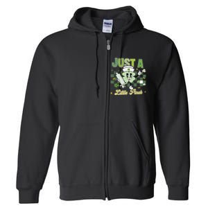 Just A Little Pinch Retro Nurse Nursing Saint Patrick's Day Shamrocks Full Zip Hoodie